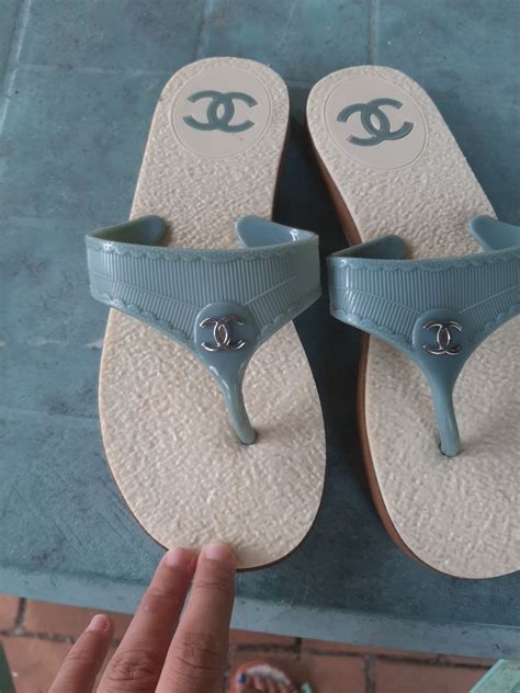 chanel flop|Chanel wedge flip flops.